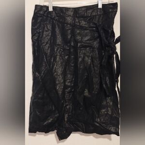 Top shop black shiny skirt